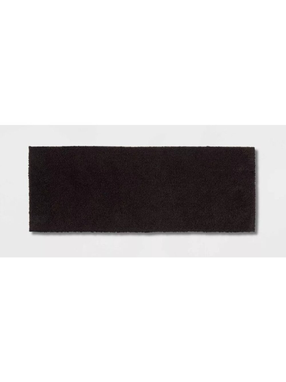 Threshold Plush Solid Black Medium Pile 22" x 60" Non Skid Bath Rug Runner NWOT